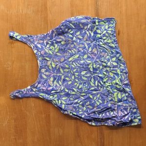 Y2K Asymmetrical Purple And Green tank top